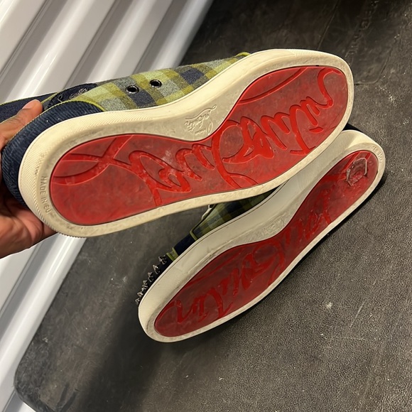 Christian Louboutin Sneakers - Plaid/Blue/Green/Corduroy/Spiked - Picture 5 of 5